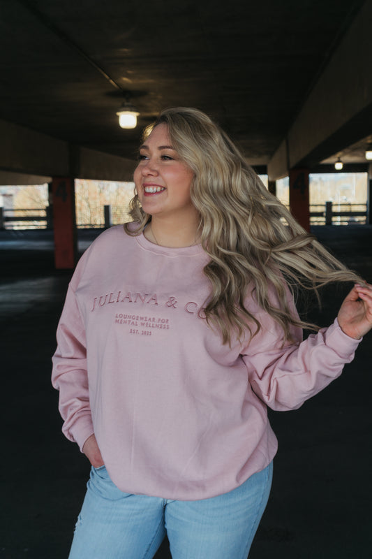 J & C Lux Lounge Crewneck - Pink