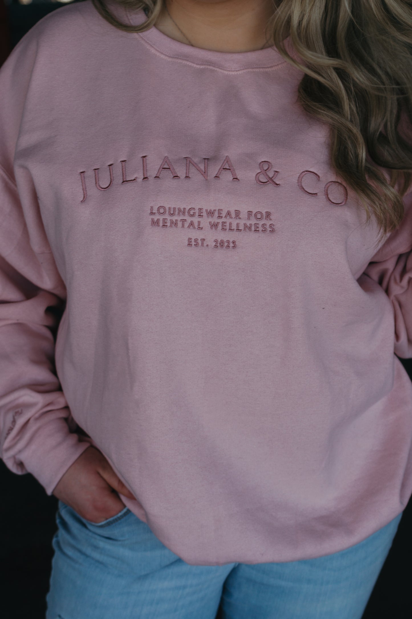 J & C Lux Lounge Crewneck - Pink